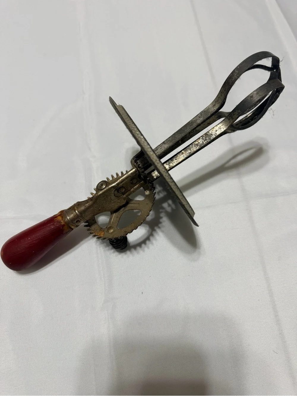 Antique Hand Crank mixer with Red Handle